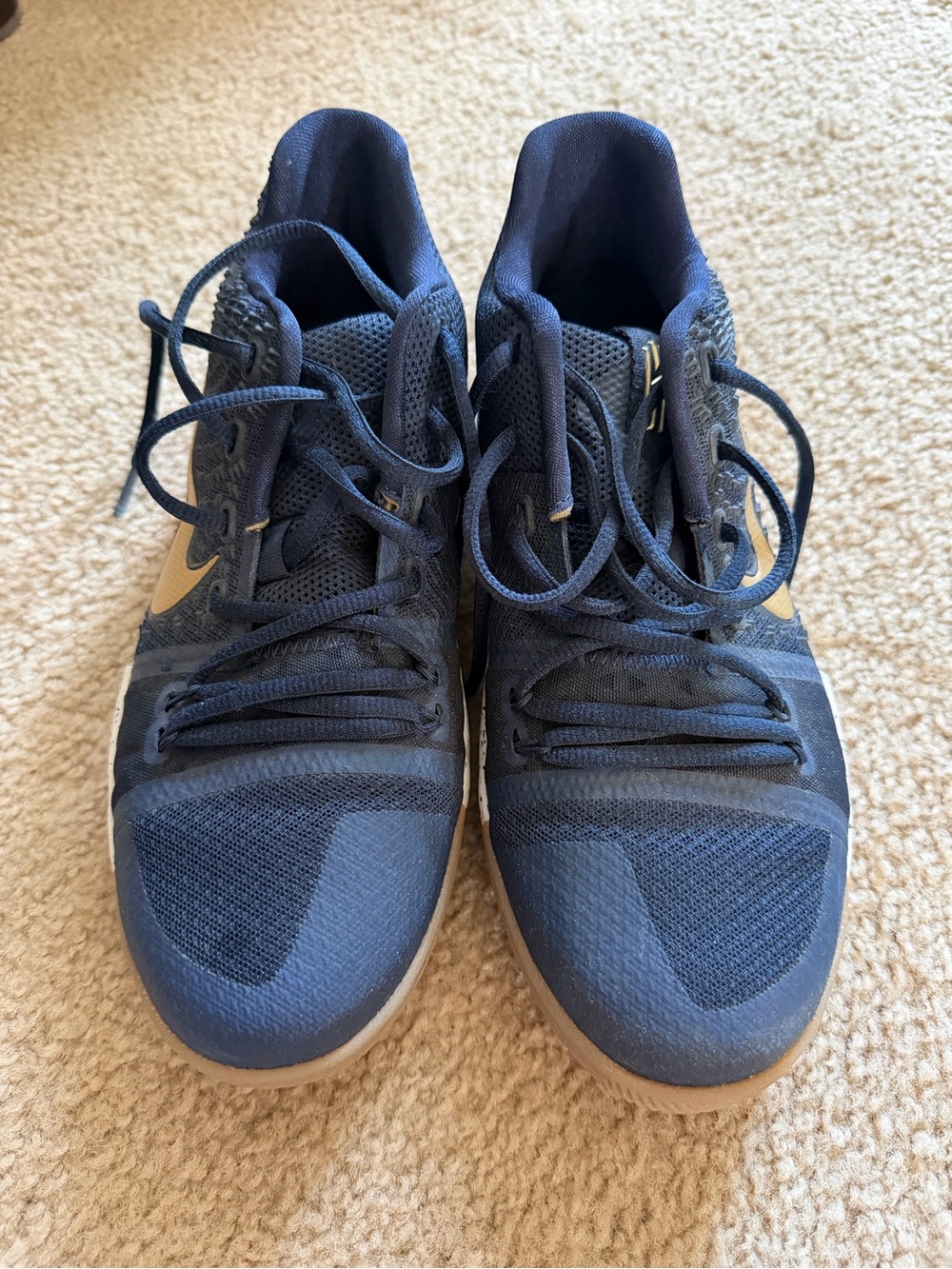 Nike Navy and Gold Low-Top Trainers
